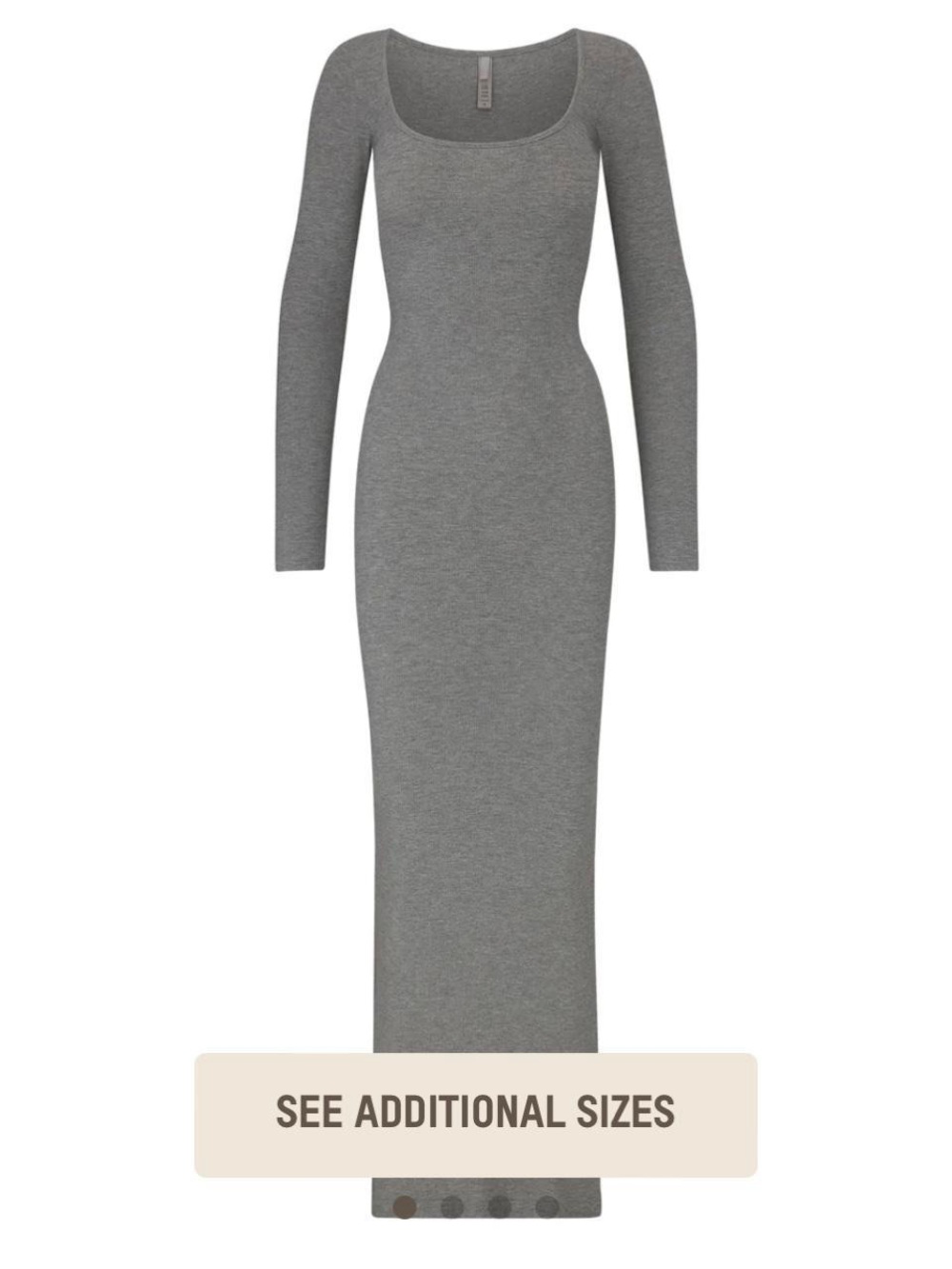 SKIMS Gray Long-Sleeve Scoop-Neck Maxi Dress